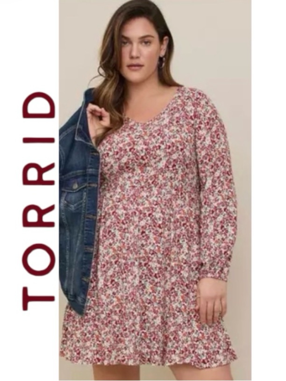 3X Torrid Floral Patterned Textured Mini Skater Dress